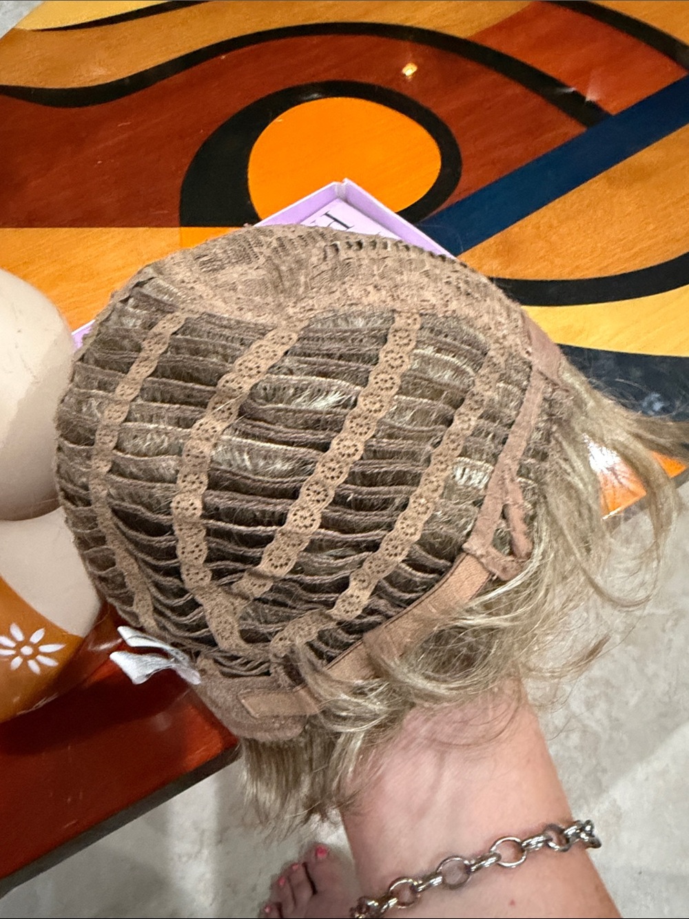 Ash/Blond Short Layered Women's Wig - Classic Pixie Style with longer bangs - Picture 8 of 9